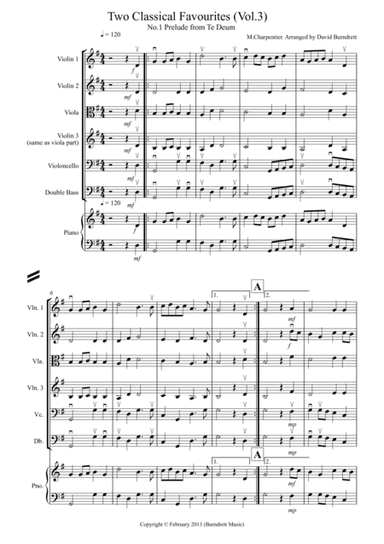 2 Classical Favourites for String Orchestra (volume three) (arr. D.Burndrett)