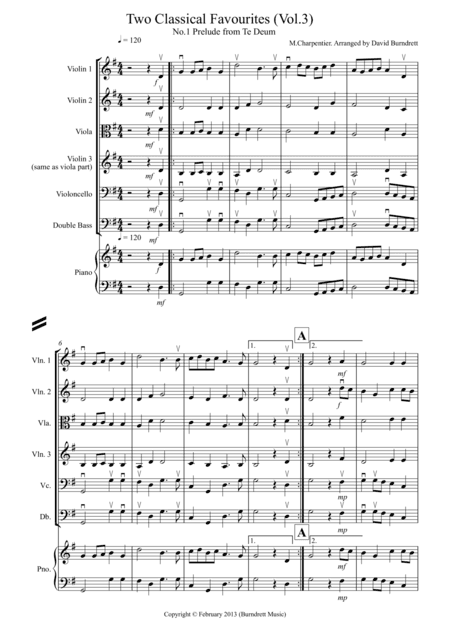 2 Classical Favourites for String Orchestra (volume three) (arr. D.Burndrett)