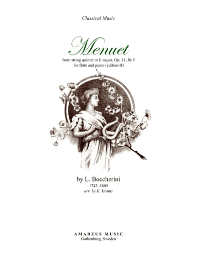 Menuet by Boccherini for flute and piano (edition II) (arr. K. Krantz)