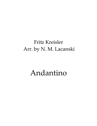 Andantino (arr. Nick Lacanski)