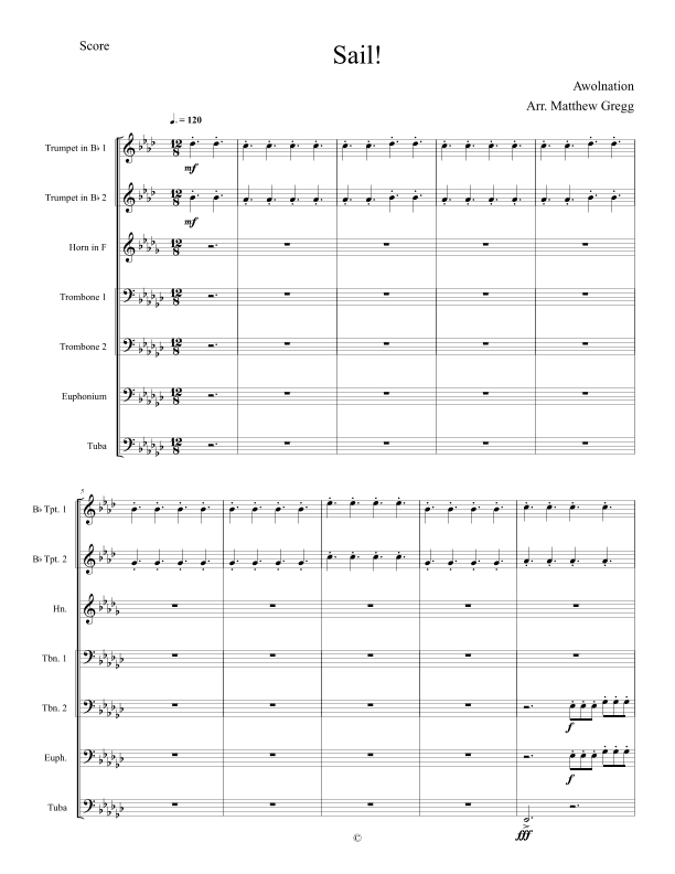 Sail (arr. Matthew Gregg)