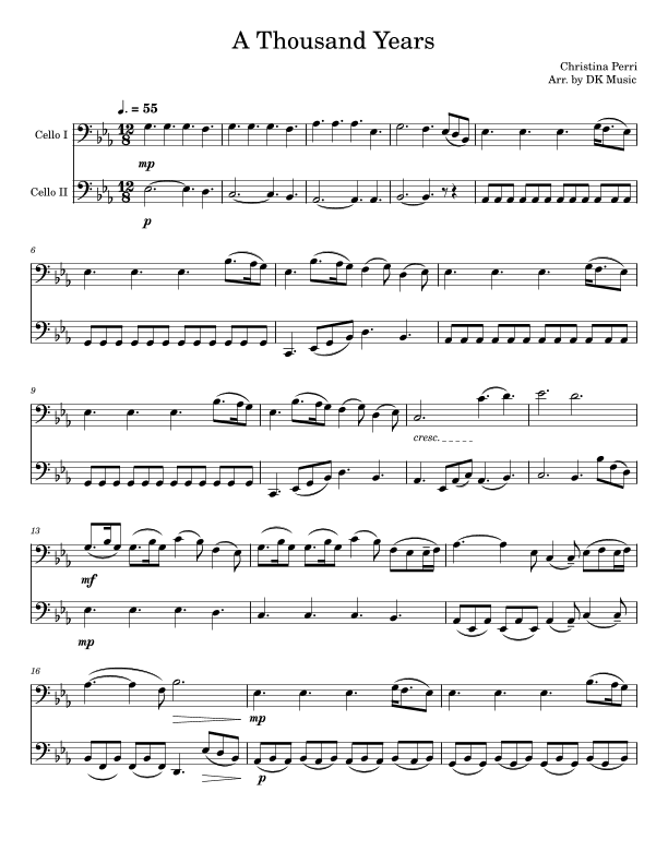 A Thousand Years (arr. DK Music)