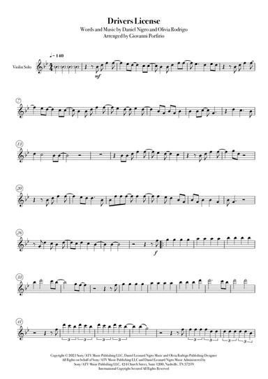 Drivers License (arr. Giovanni Porfirio)