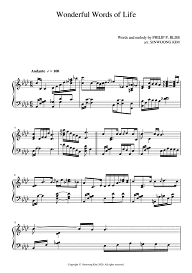 Wonderful Words of Life (Piano Solo in Ab Major) (arr. Sinwoong Kim)