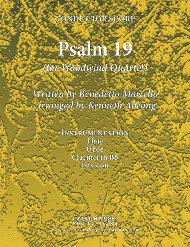 Psalm 19 - Benedetto Marcello (for Woodwind Quartet) (arr. Kenneth Abeling)