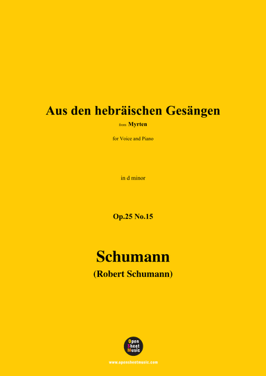 R. Schumann-Aus den hebräischen Gesängen,Op.25 No.15,in d minor (arr. OSM Press)
