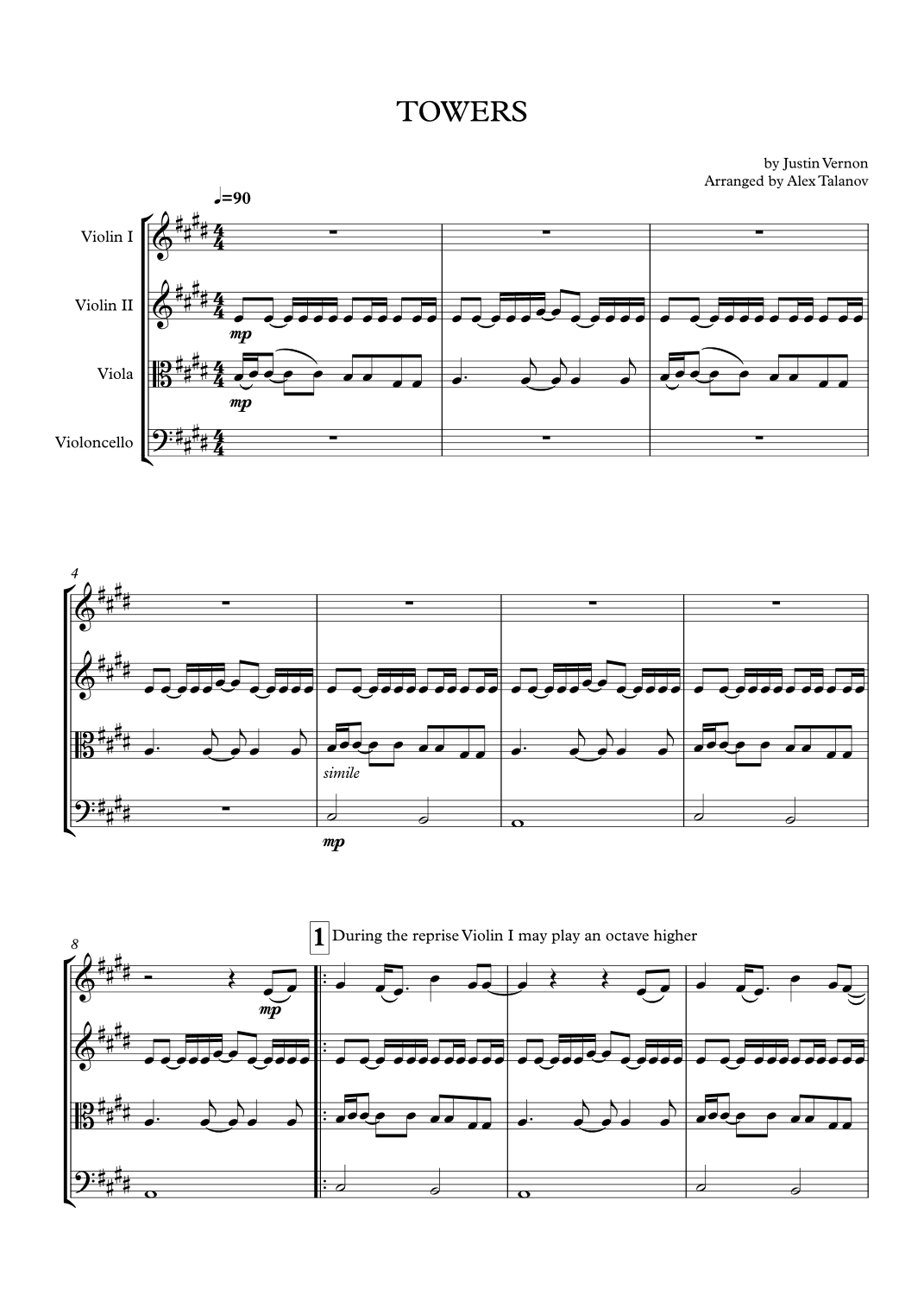Towers (arr. Alex Talanov)