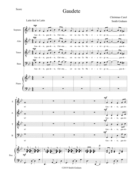 Gaudete - Latin Feel in Latin - SATB (arr. Smith Graham Music)