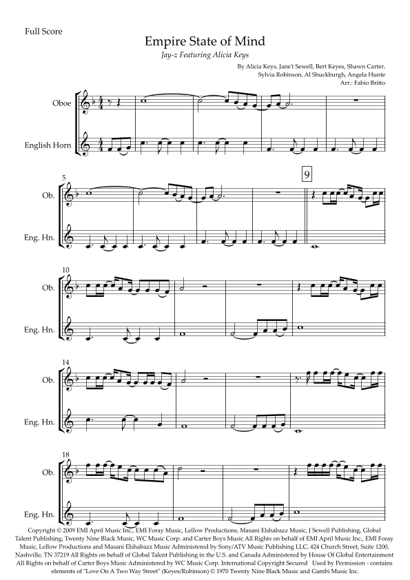 Empire State Of Mind (arr. Fabio Britto)