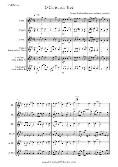 O Christmas Tree for Flute Quartet (arr. David Burndrett)
