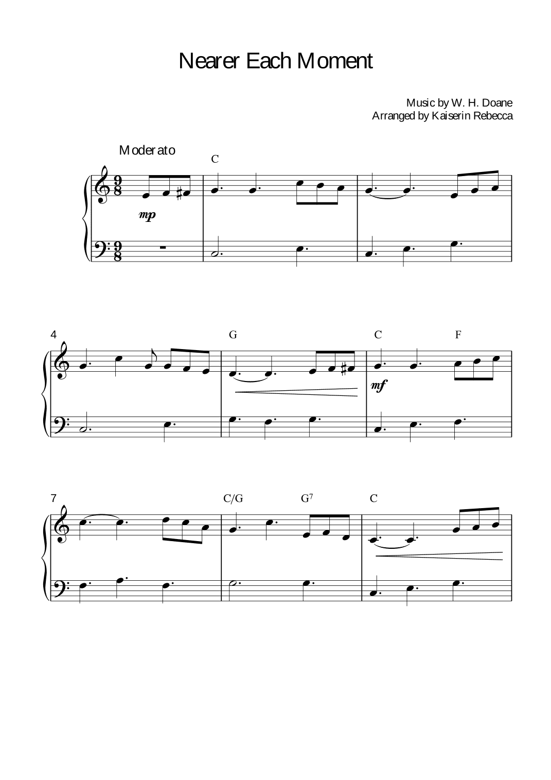 Nearer Each Moment (arr. Kaiserin Rebecca)