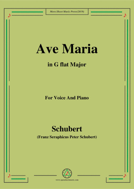 Schubert-Ave maria in G flat Major,for voice and piano (arr. MSM)