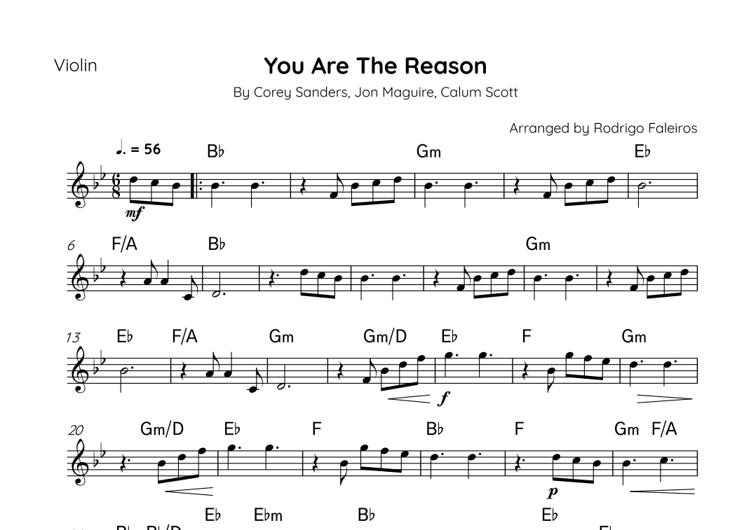You Are The Reason (arr. Rodrigo Faleiros)