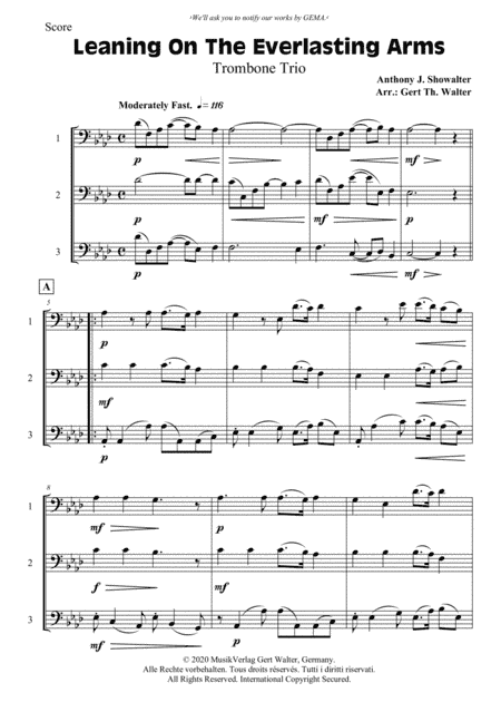 Leaning On The Everlasting Arms (arr. Gert Th. Walter)