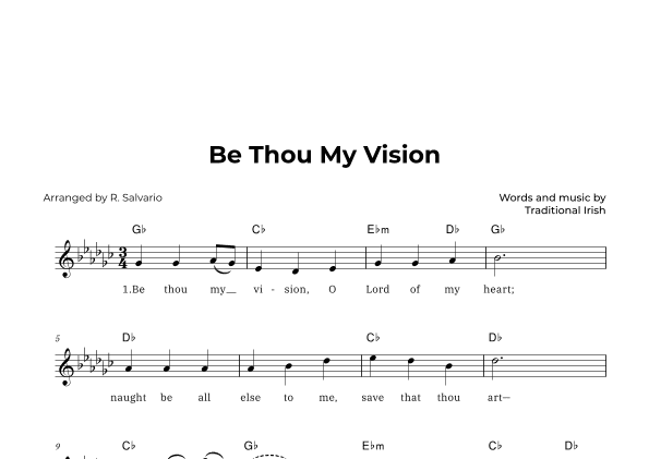 Be Thou My Vision (Key of G-Flat Major) (arr. R. Salvario)
