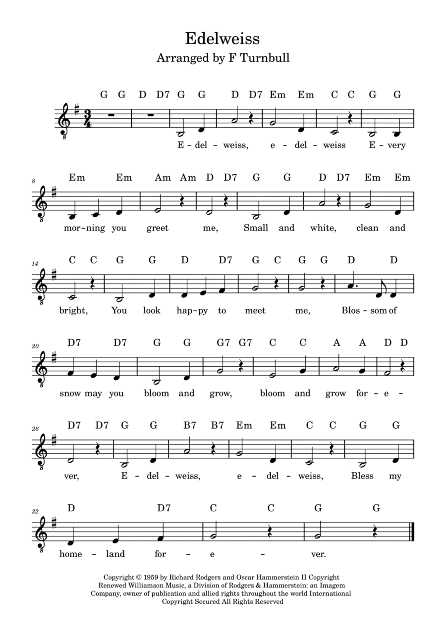 Edelweiss (arr. F Turnbull)
