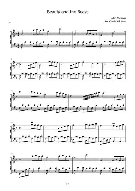 Beauty And The Beast (arr. Carrie Wickens)