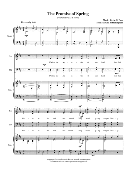 The Promise of Spring - SATB Choir with piano accompaniment