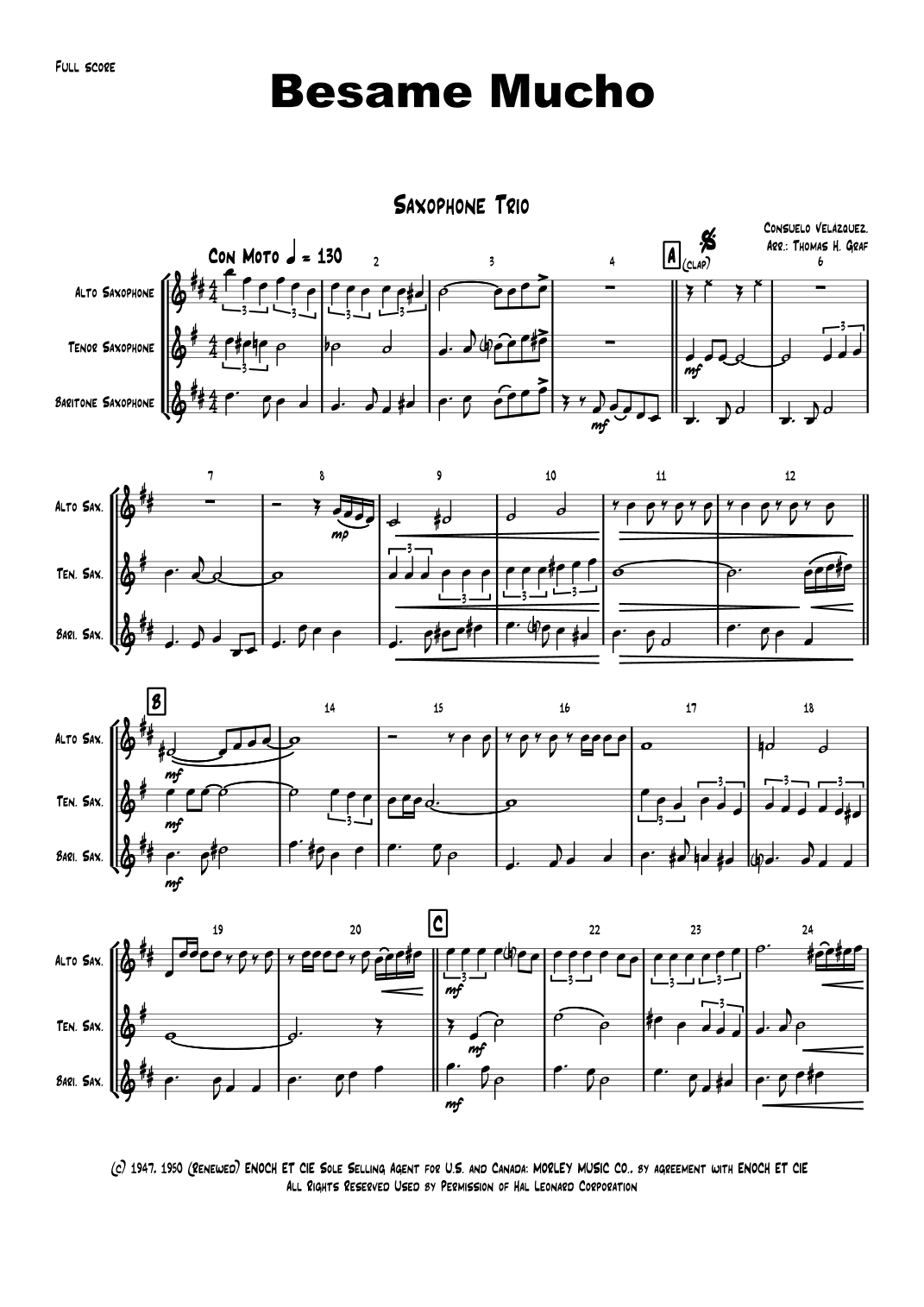 Bésame Mucho (arr. Thomas H. Graf)