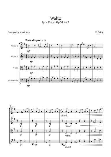 Lyric Pieces Op.38 No.7 (arr. André Nusa)