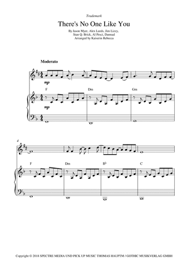 There's No One Like You (arr. Kaiserin Rebecca)