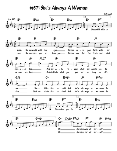 She's Always A Woman (arr. John Fries)
