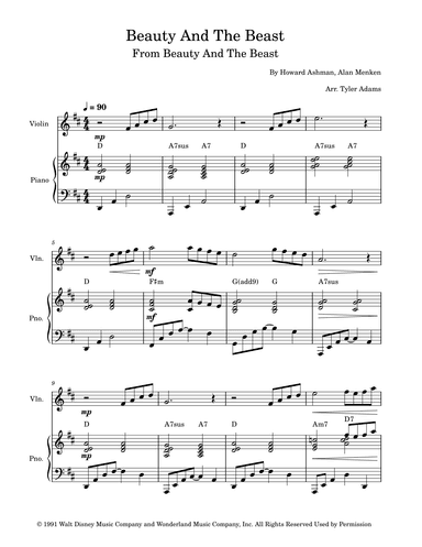 Beauty And The Beast (arr. Tyler Adams)