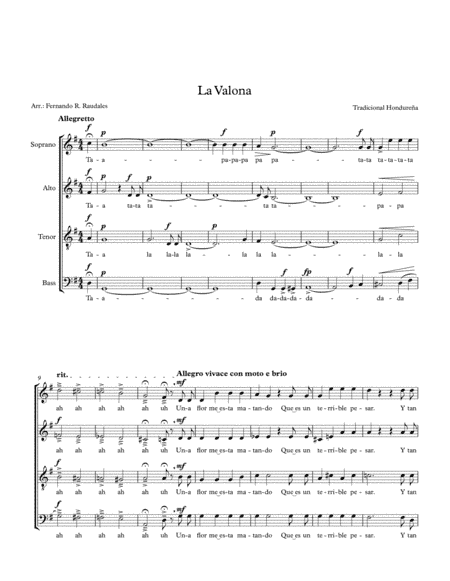La Valona - Arr.: Fernando R. Raudales (arr. Fernando R. Raudales)