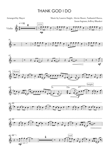 Thank God I Do (arr. Slayer)
