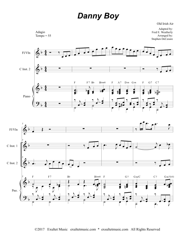 Danny Boy (Duet for C-Instruments) (arr. Stephen DeCesare)