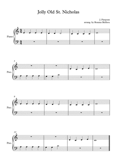 Jolly Old St. Nicholas (arr. Roxana Belibou)