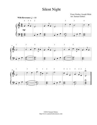 Silent Night - easy piano version (arr. Samuel Stokes)