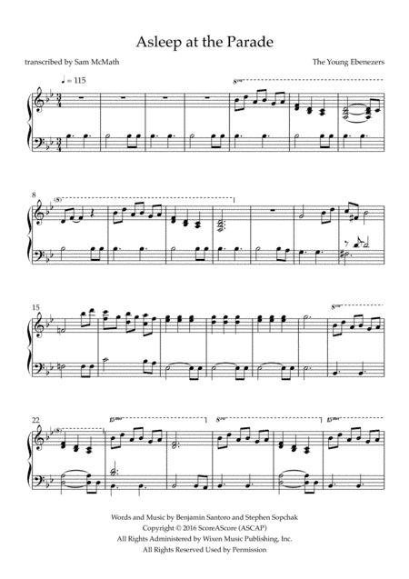 Asleep At The Parade (arr. Samuel McMath)