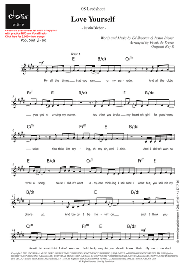 Love Yourself (arr. Frank de Vreeze)