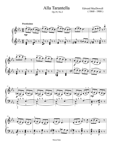 MacDowell Alla Tarantella (arr. Ben Choupak)