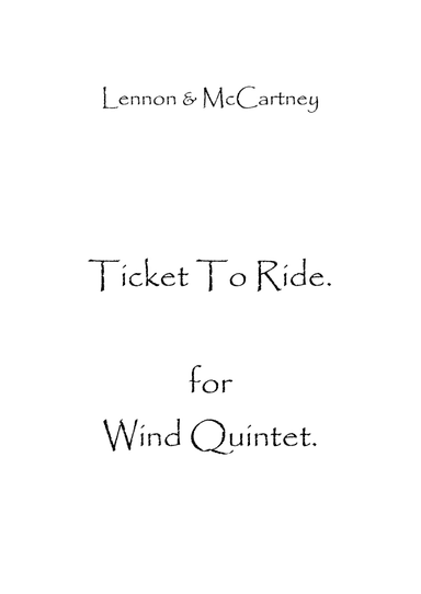 Ticket To Ride (arr. Spencer Bundy)