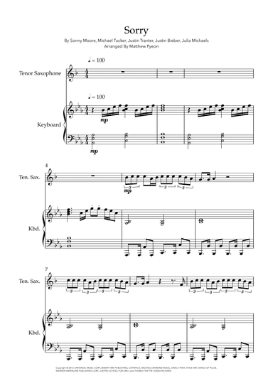 Sorry (arr. Matthew pyeon)