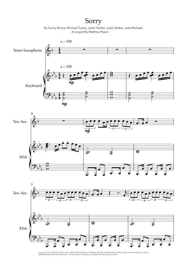 Sorry (arr. Matthew pyeon)