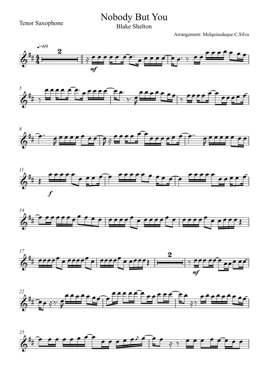Nobody But Me (arr. Melquisedeque C.Silva)