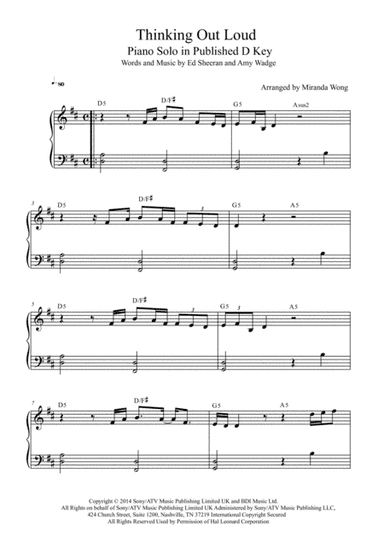 Thinking Out Loud (arr. Miranda Wong)