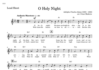 O Holy Night - Lead Sheet - Eb Major (arr. César Madeira)