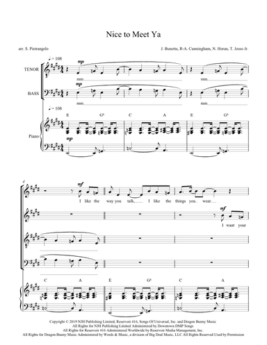 Nice To Meet Ya (arr. Scott Pietrangelo)