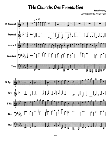The Church's One Foundation /Brass Quintet (arr. Joseph Pugh)
