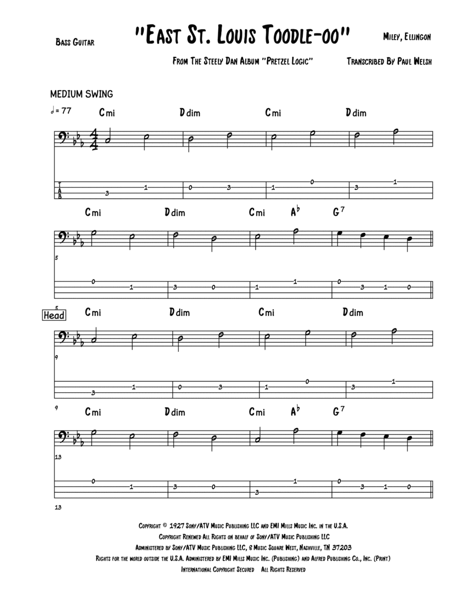 East St. Louis Toodle-oo (arr. Accubass)
