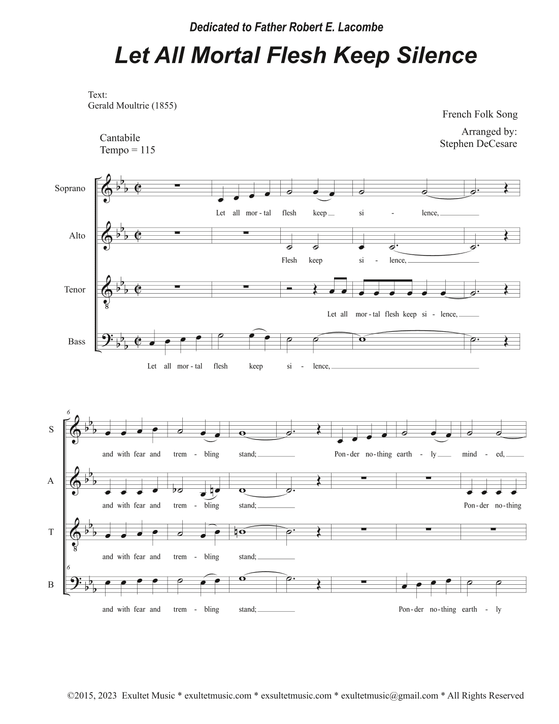 Let All Mortal Flesh Keep Silence (SATB) (arr. Stephen DeCesare)