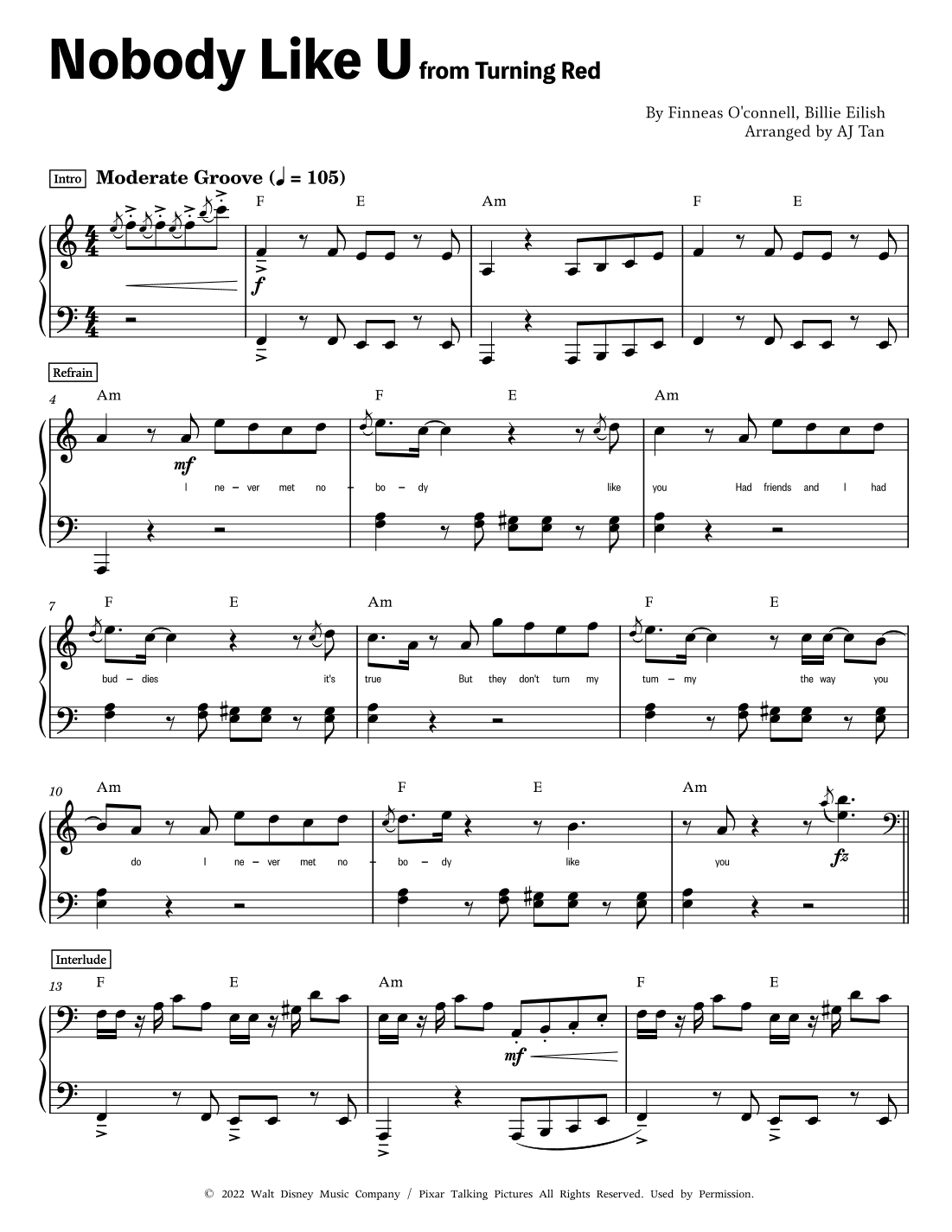 Nobody Like U (arr. AJ Tan)