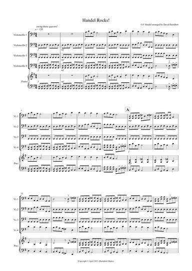 Handel Rocks! for Cello Quartet (arr. David Burndrett)
