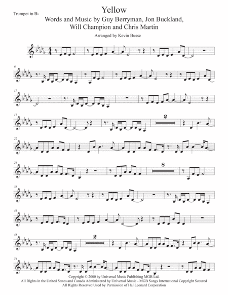 Yellow (arr. Kevin Busse)