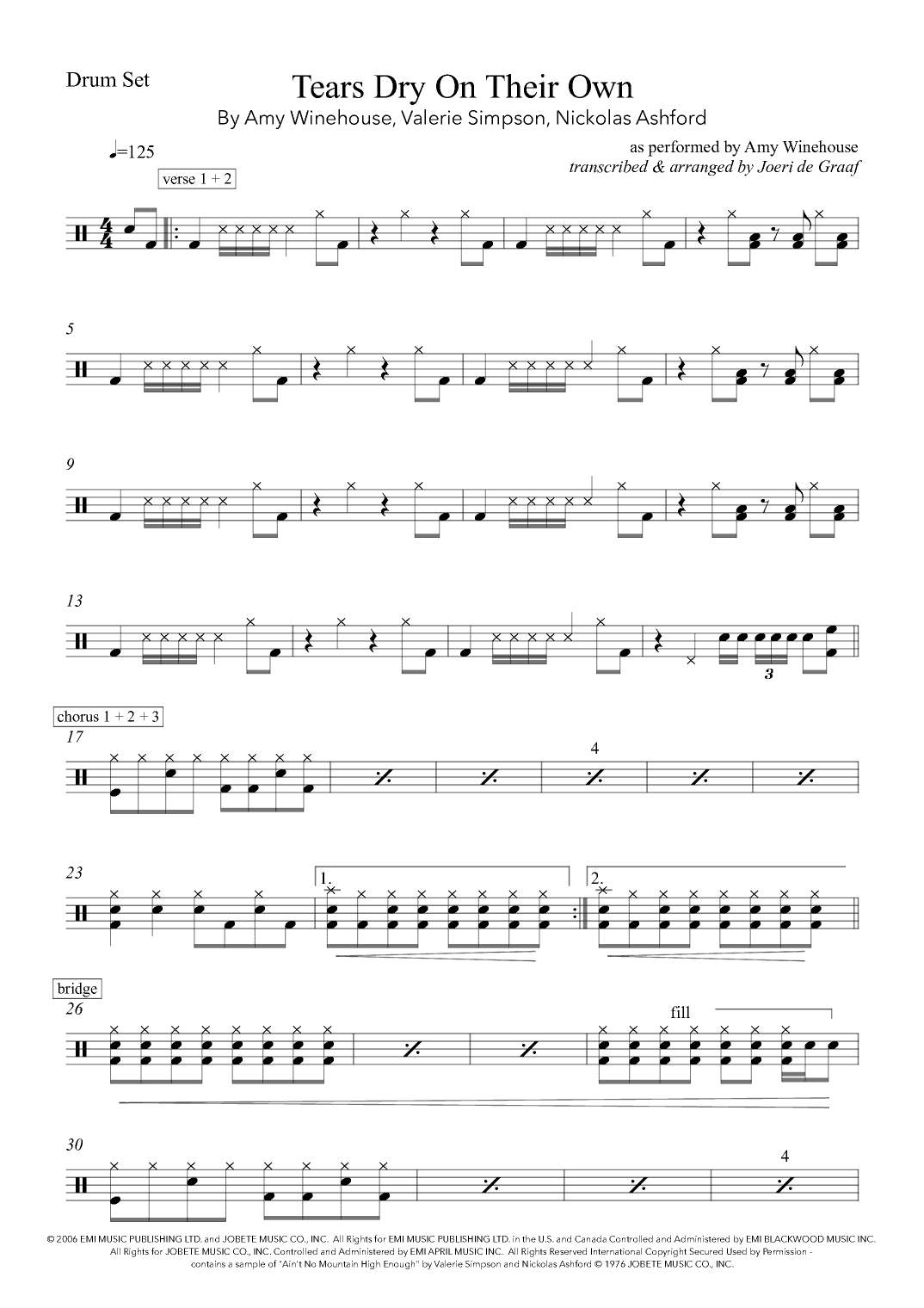 Tears Dry On Their Own (arr. Joeri de Graaf)