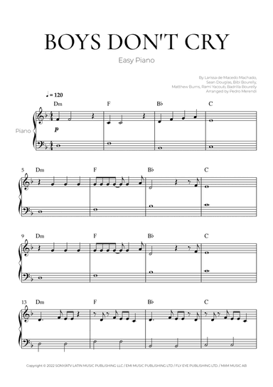 Boys Don't Cry (arr. Pedro Merendi)